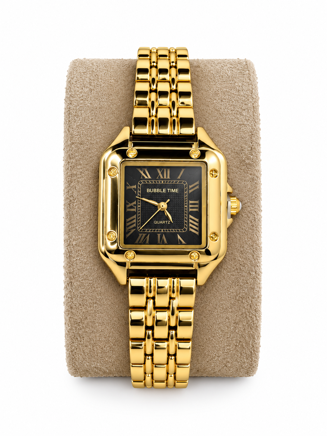 Bubble Time Luxury Gold Square Watch