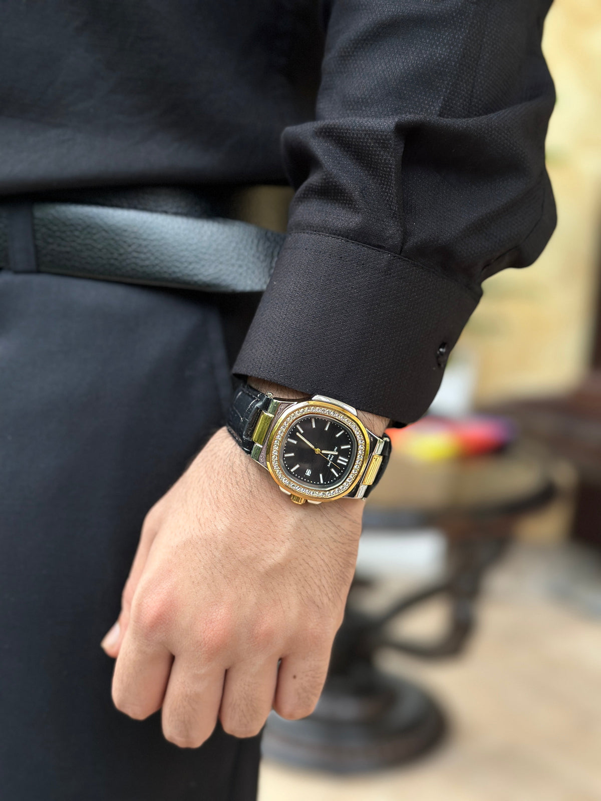 Gold Bracelet Men's Luxury Wrist Watch
