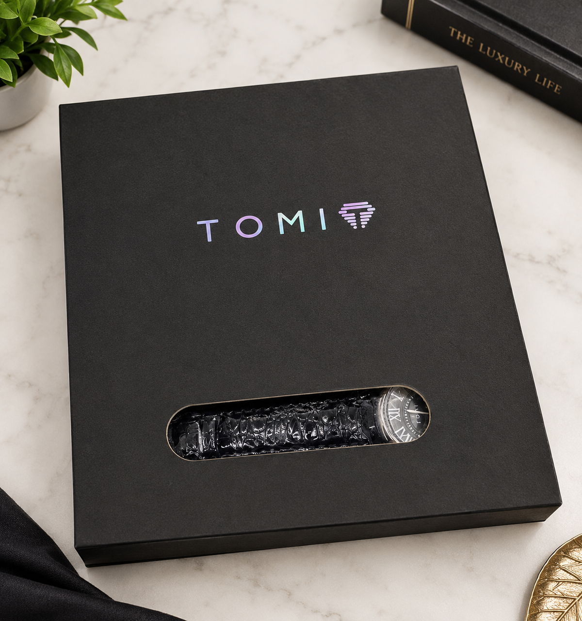 Premium Black Watch Wallet Gift Set
