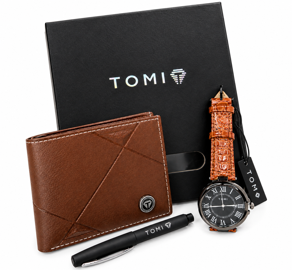 Premium Black Watch Wallet Gift Set