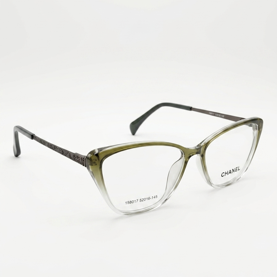 Chanel Cat-Eye Optical Frames – Olive Green Gradient | GENALLS