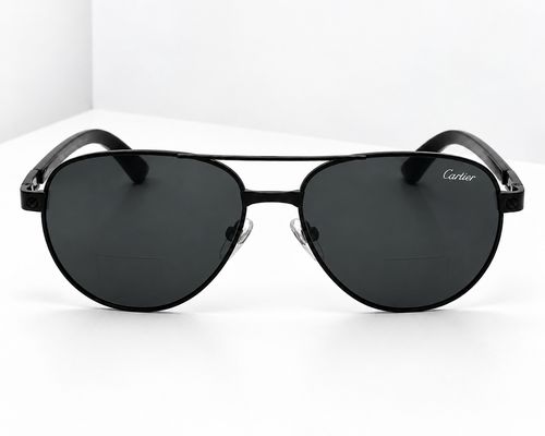 Cartier Aviator Sunglasses – Matte Black | Santos de Cartier
