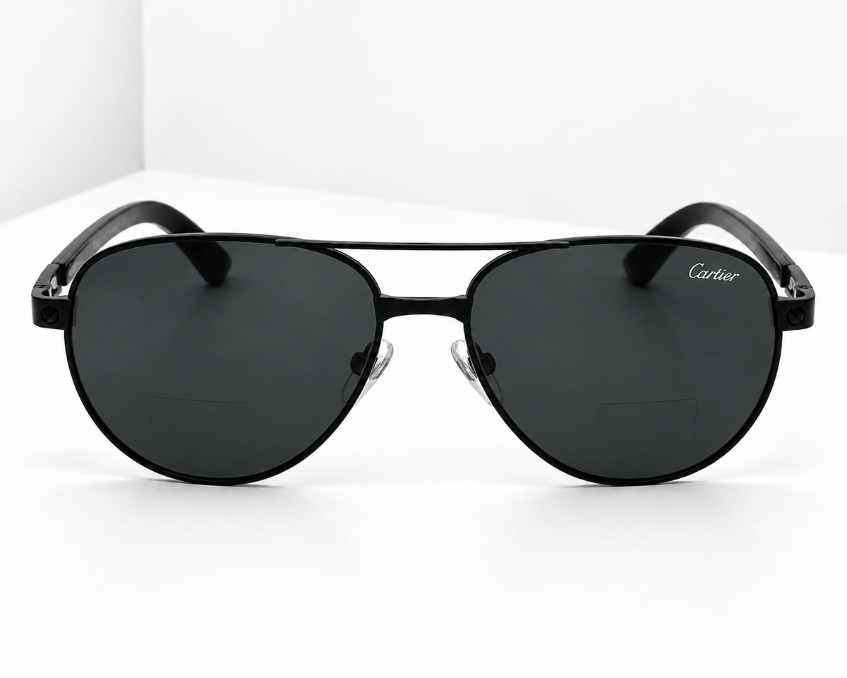 Cartier Aviator Sunglasses – Matte Black Frame | Dark Grey Lens