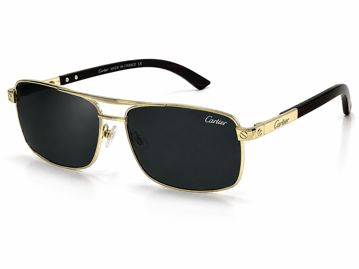 Cartier Santos Sunglasses – 3/4 Side View on White Background