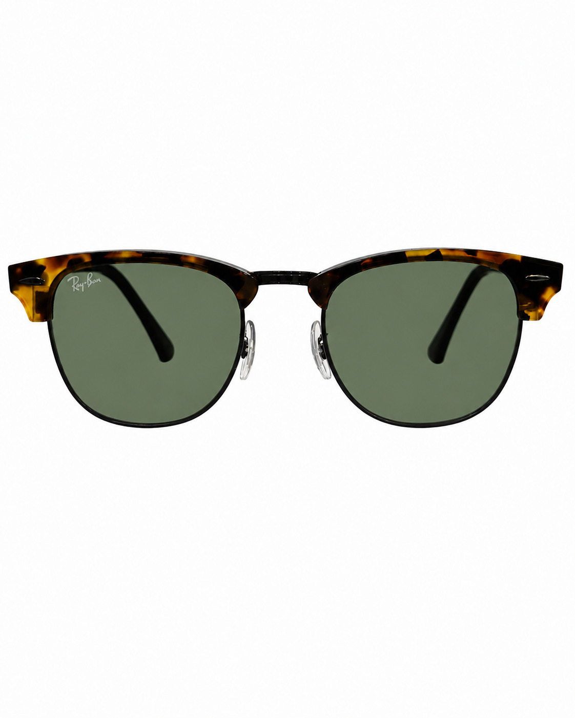 Ray-Ban RB3016 Clubmaster Fleck Tortoise Havana Black G-15 - Front View White Background
