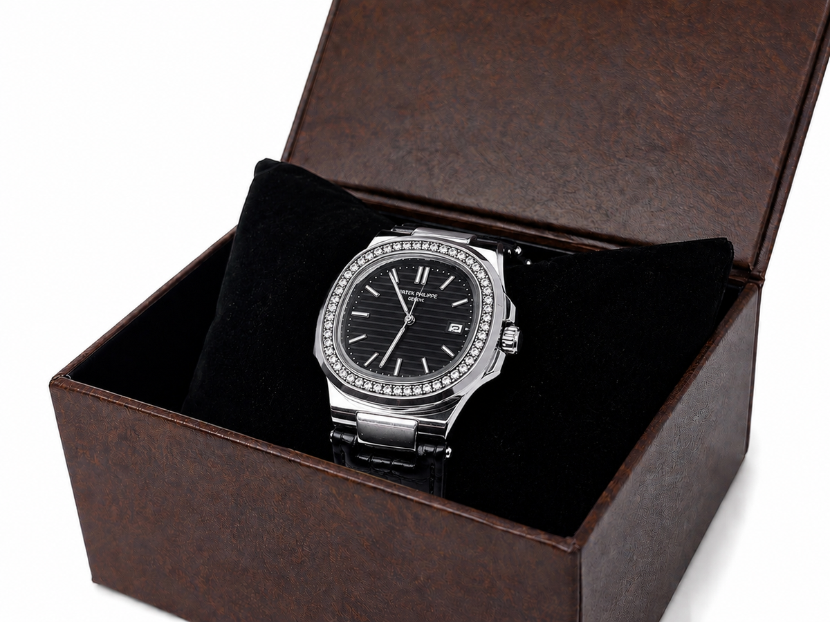 Patek Philippe Nautilus Ladies Diamond Bezel Watch - Side View