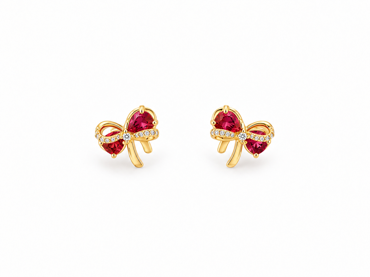Crystal Bow Stud Earrings