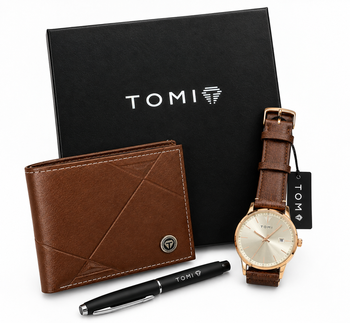 Premium Black Watch Wallet Gift Set